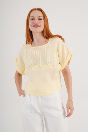 H4825-SARI-M YELLOW BLOUSE
