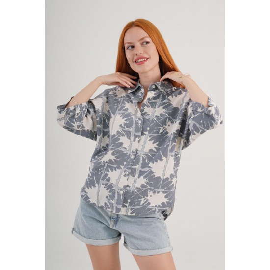 H4833-FÜME-S ANTRASIT GÖMLEK