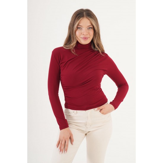 H4847-BORDO-S Burgundy BLOUSE