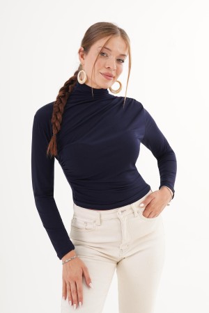 H4847-LACİVERT-M LACIVERT BLOUSE