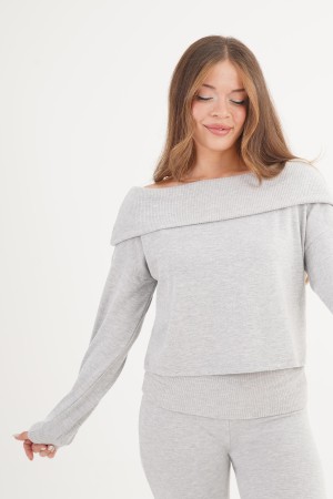 H4863-GRİ-L GRI BLUZ