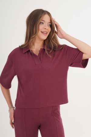 H4865-BORDO-M Burgundy BLOUSE