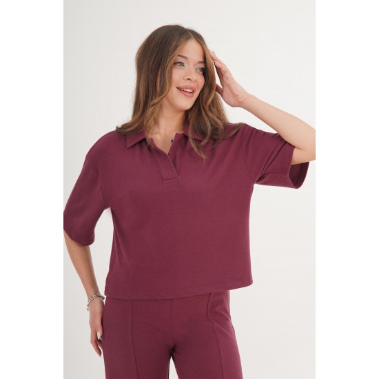 H4865-BORDO-S Burgundy BLOUSE