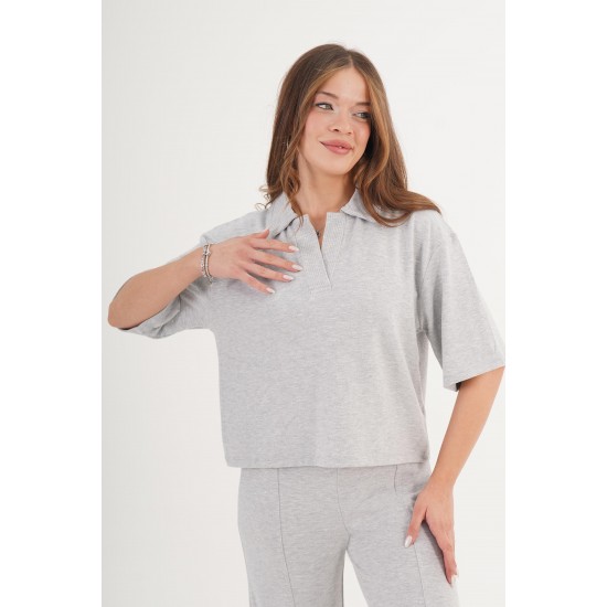 H4865-GRİ-L GRI BLOUSE