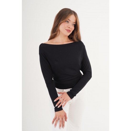 H4868-SİYAH-L SIYAH BLOUSE