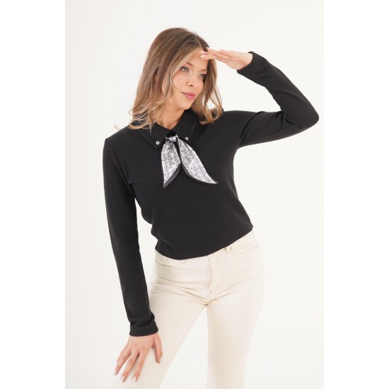 H4884-SİYAH-L SIYAH BLOUSE