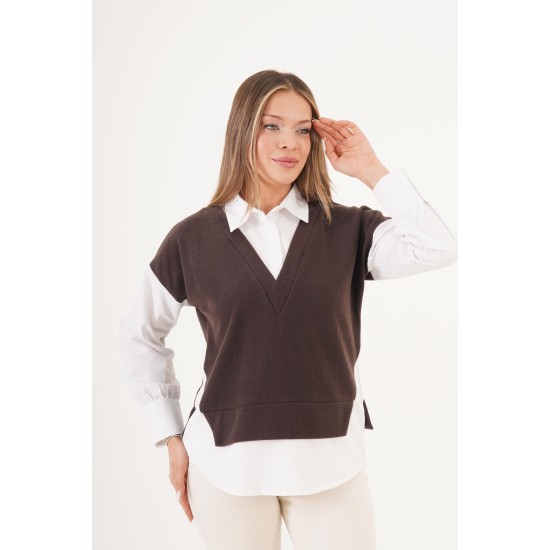 H4891-KAHVE-L KAHVERENGI SHIRT