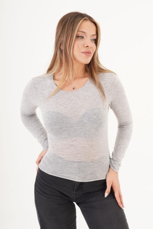 H4894-GRİ-S GRI BLOUSE