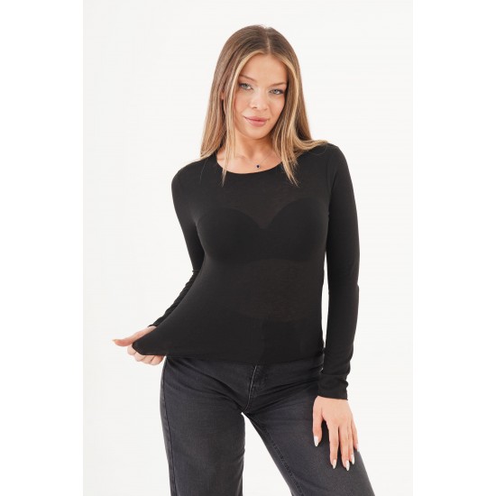 H4894-SİYAH-S SIYAH BLOUSE