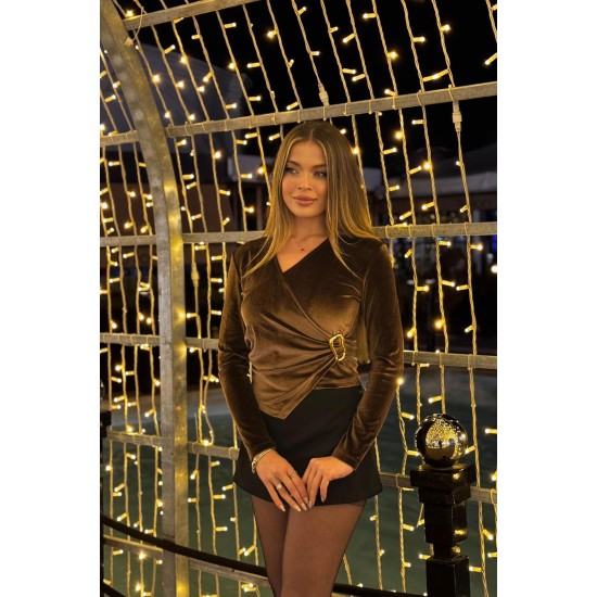 H4898-KAHVE-M KAHVERENGI BLUZ