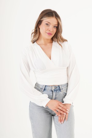 H4903-BEYAZ-M WHITE BLOUSE