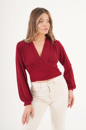 H4903-BORDO-L Burgundy BLOUSE