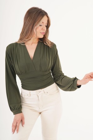 H4903-HAKİ-M HAKI BLOUSE