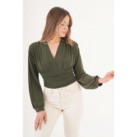 H4903-HAKİ-M HAKI BLOUSE