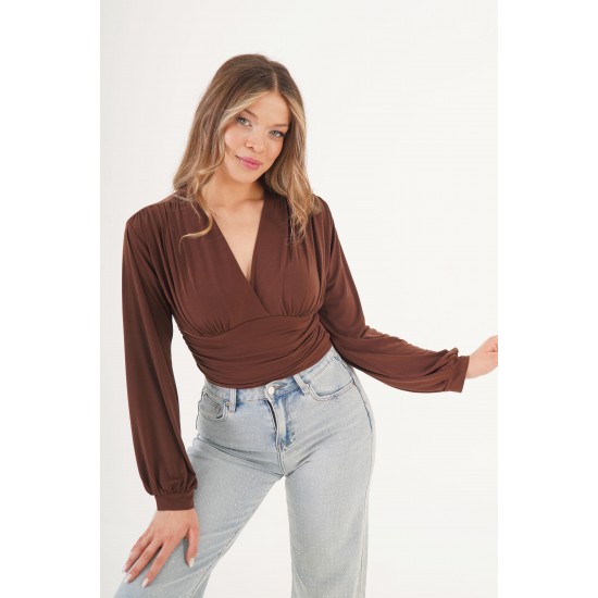 H4903-KAHVE-L KAHVERENGI BLOUSE