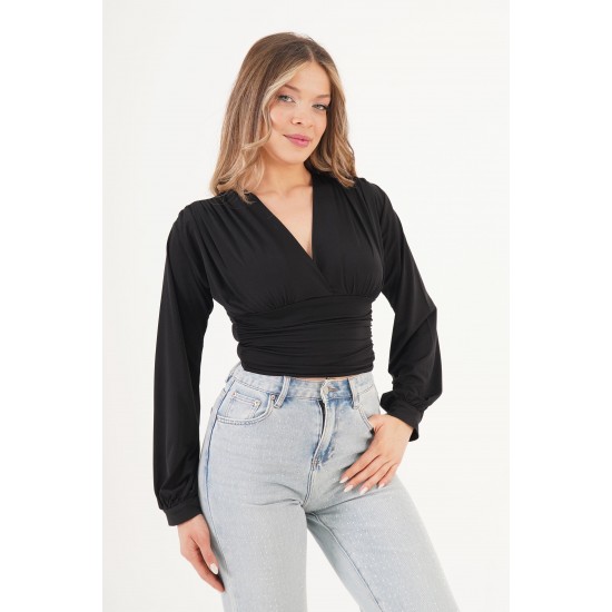H4903-SİYAH-L SIYAH BLOUSE