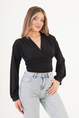 H4903-SİYAH-S SIYAH BLOUSE