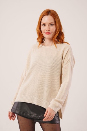 H6255-KREM-STD KREM KAZAK