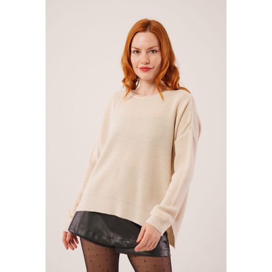 H6255-KREM-STD KREM KAZAK