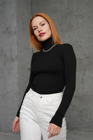 H6321-SİYAH-STD SIYAH KAZAK