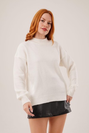 H6485-BEYAZ-STD BEYAZ KAZAK