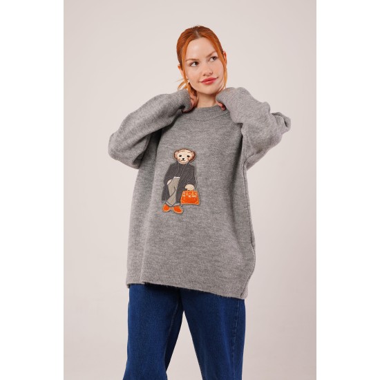 H6587-GRİ-STD GRI KAZAK