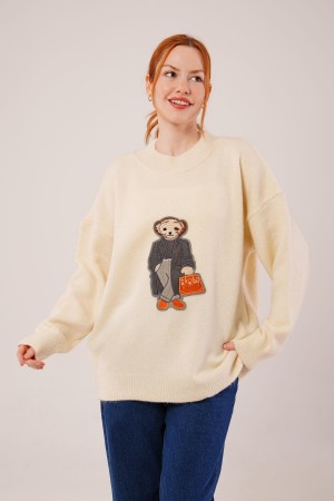 H6587-KREM-STD KREM KAZAK