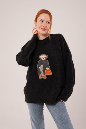 H6587-SİYAH-STD SIYAH KAZAK