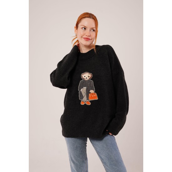 H6587-SİYAH-STD SIYAH KAZAK