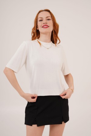 H6610-BEYAZ-STD BEYAZ BLUZ