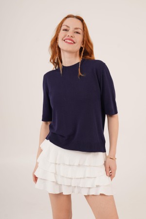 H6610-LACİVERT-STD LACIVERT BLUZ