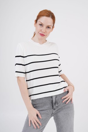 H6613-BEYAZ-STD BEYAZ BLUZ