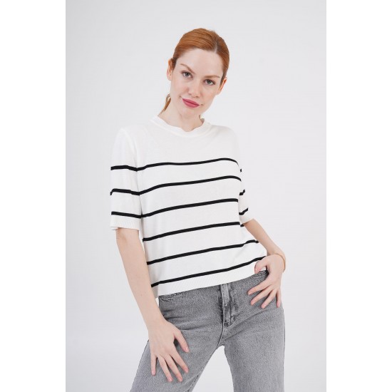 H6613-BEYAZ-STD BEYAZ BLUZ