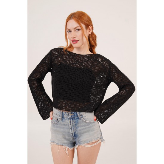 H6614-SİYAH-STD SIYAH BLOUSE