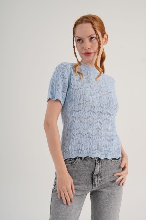 H6617-BEBEMAVİSİ-STD "BEBE MAVI" BLOUSE