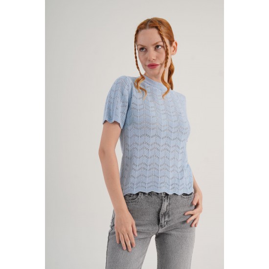 H6617-BEBEMAVİSİ-STD "BEBE MAVI" BLOUSE