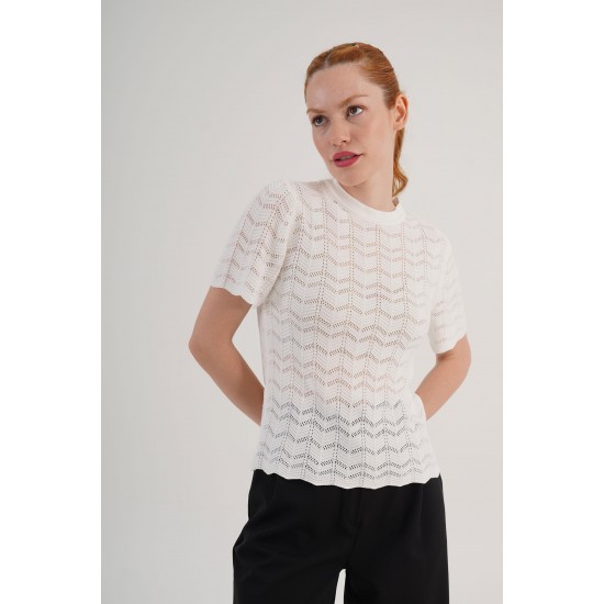 H6617-BEYAZ-STD BEYAZ BLUZ