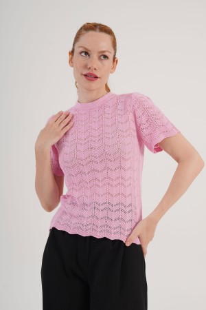 H6617-PEMBE-STD PEMBE BLUZ