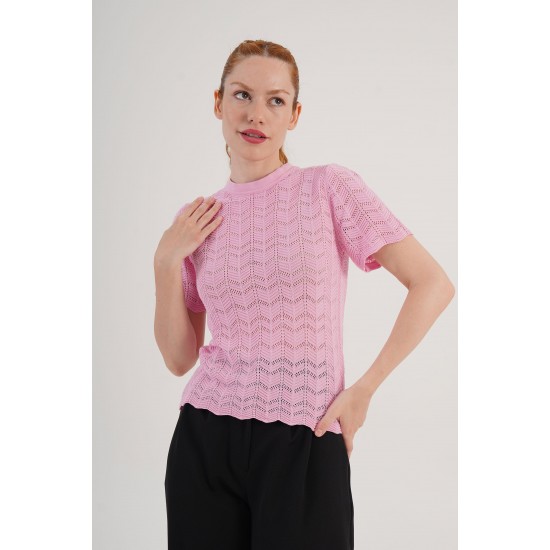 H6617-PEMBE-STD PEMBE BLUZ