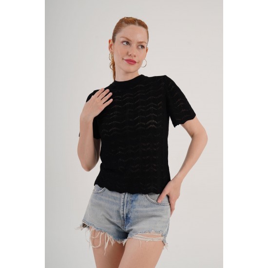 H6617-SİYAH-STD SIYAH BLUZ