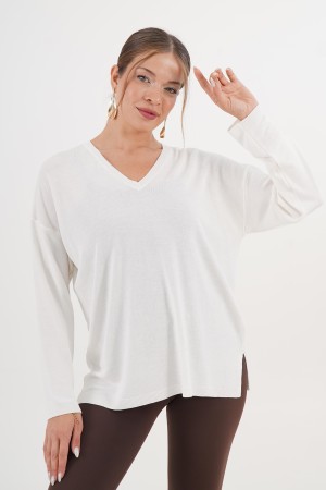 H6630-BEYAZ-STD BEYAZ KAZAK