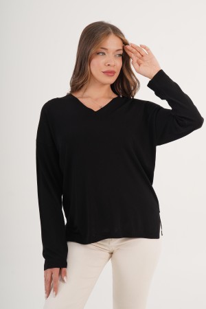 H6630-SİYAH-STD SIYAH KAZAK