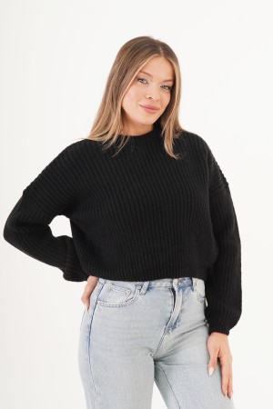 H6631-SİYAH-STD SIYAH KAZAK