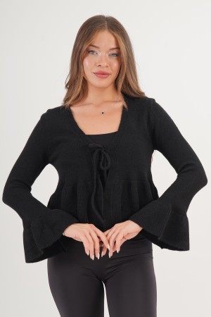 H6638-SİYAH-STD SIYAH CARDIGAN