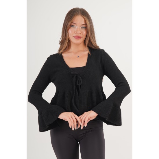 H6638-SİYAH-STD SIYAH CARDIGAN