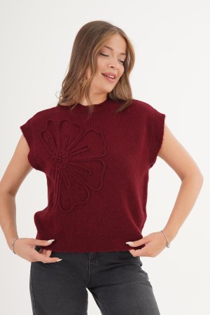 H6643-BORDO-STD BORDO SÜVETER