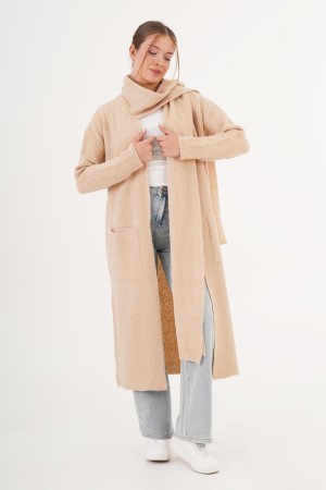 H6649-BEJ-STD BEIGE CARDIGAN