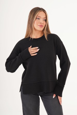 H6655-SİYAH-STD SIYAH KAZAK