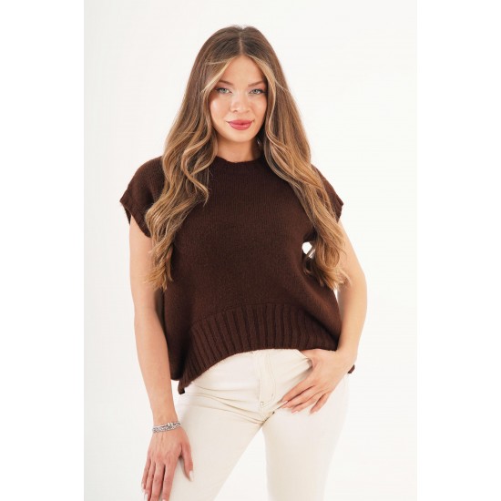 H6658-KAHVE-STD KAHVERENGI SÜVETER