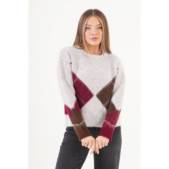 H6664-GRİ-STD GRI KAZAK